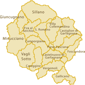 Map of Garfagnana